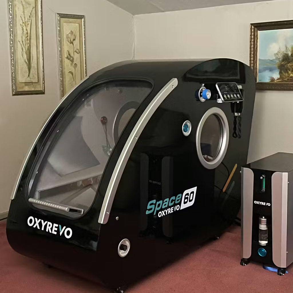 OxyRevo Space60 1.5 to 2.0ATA Hard Sitting Hyperbaric Chamber, view 6, RecovAthlete