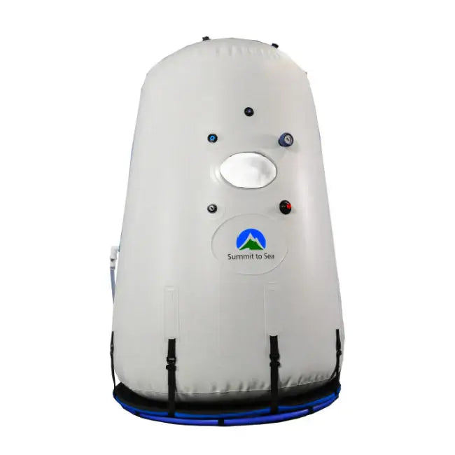 Window view of the Summit to Sea Grand Vertical Dive Hyperbaric Chamber, showcasing its design