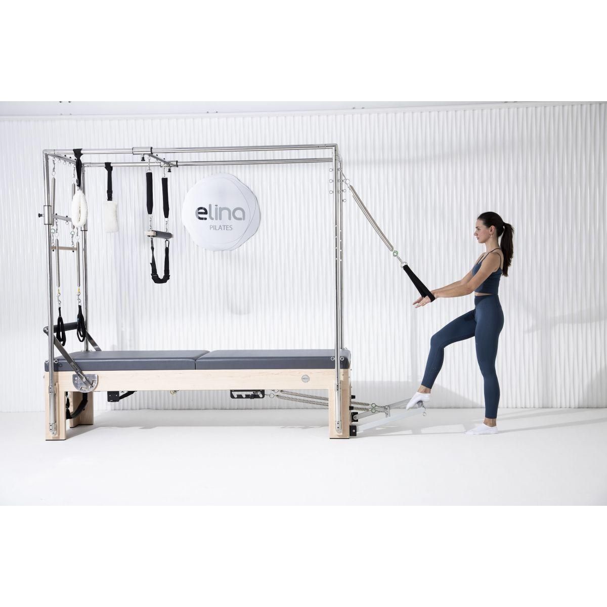 Elina Pilates Elite Cadillac Reformer — full Cadillac and reformer in one rock maple machine
