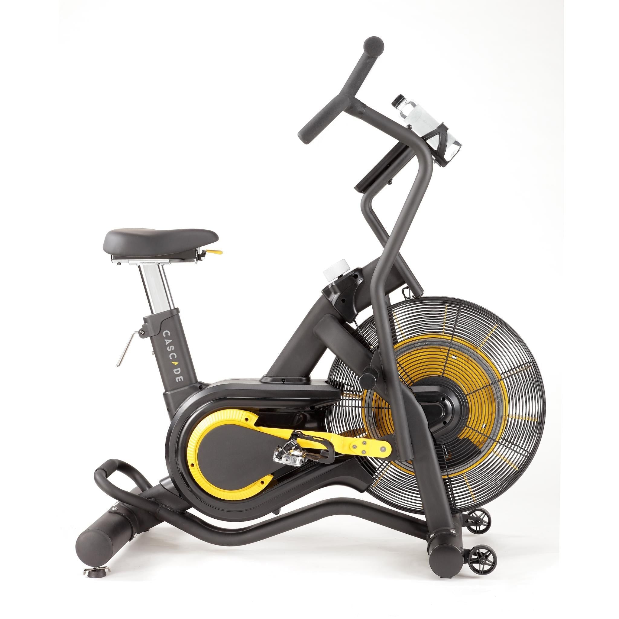 Durable air bike with infinite resistance side profile