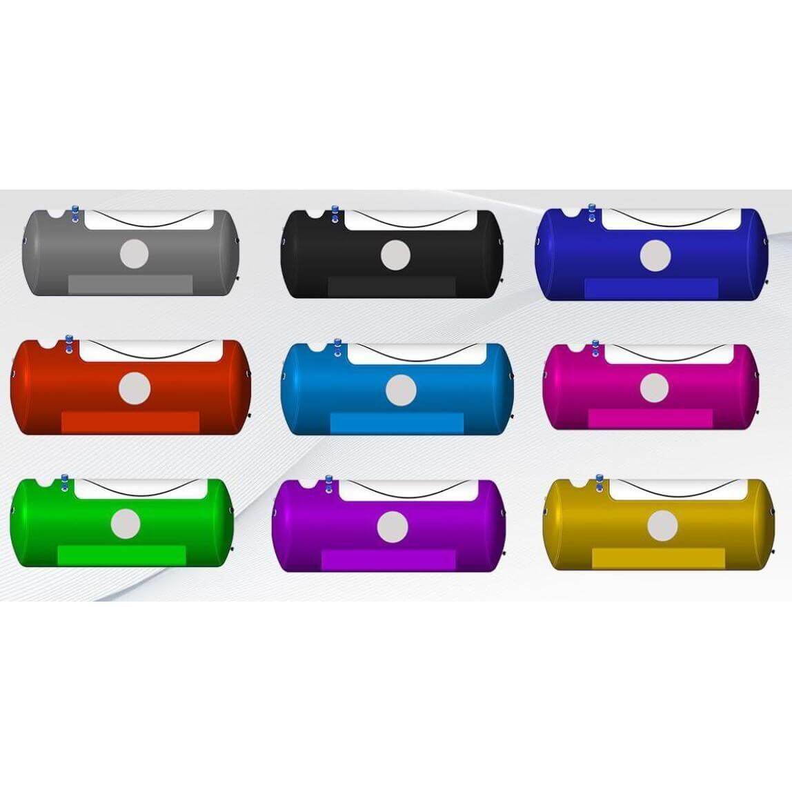 different colour options for Apex 36 OxyRevo HBOT Chamber 1.5 ATA