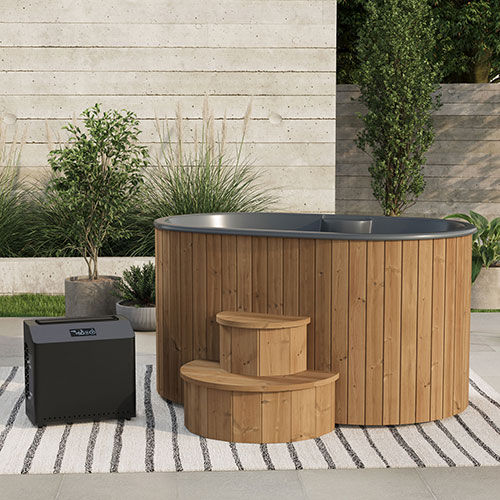 SaunaLife 2-Person Thermo-Pine Cold/Hot Plunge Tub - Model S2N, view 2, RecovAthlete