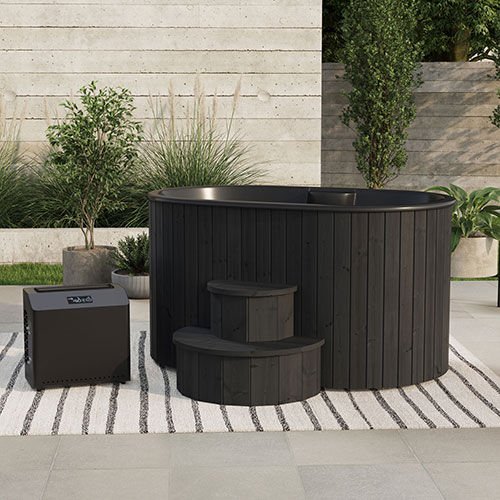 SaunaLife 2-Person Black Thermo-Pine Cold/Hot Plunge Tub | Model S2B, view 3, RecovAthlete