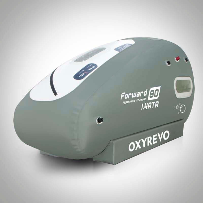 Left side view of OxyRevo Forward 90 Portable Sitting Hyperbaric Chamber – RecovAthlete