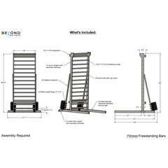 Freestanding Swedish Ladder - Freestanding 1Fitness (1.5" dia round rungs)PoplarBeyond BalanceFitness and Physical Therapy EquipmentRecovAthlete