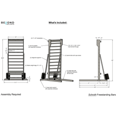 Freestanding Swedish Ladder - Freestanding 1Fitness (1.5" dia round rungs)PoplarBeyond BalanceFitness and Physical Therapy EquipmentRecovAthlete