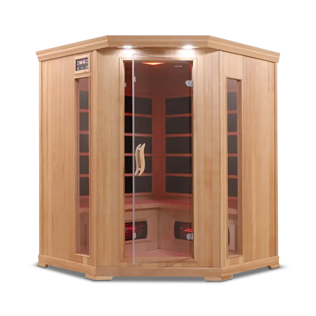 HealthSmart 4 Person Full Spectrum Corner Infrared Sauna, RecovAthlete