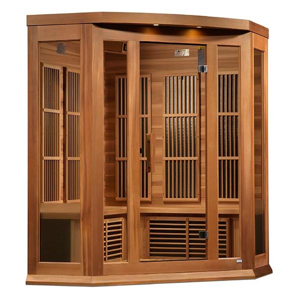 Golden Designs Maxxus "Chaumont Edition" 3 Person Corner Near Zero EMF FAR Infrared Sauna