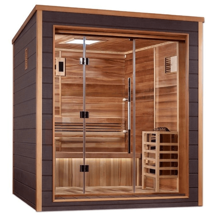 Golden Designs Drammen 3 Person Outdoor Traditional Sauna (GDI-8203-01) - Canadian Red Cedar Interior - GDI-8203-01Golden Designs Inc.SaunasRecovAthlete