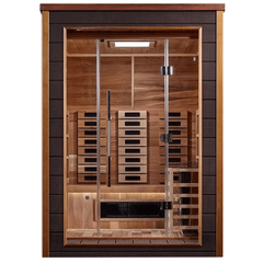 Golden Designs Nora 2 Person Hybrid (PureTech™ Full Spectrum IR or Traditional Stove) Outdoor Sauna (GDI-8222-01) - Canadian Red Cedar Interior - GDI-8222-01Golden Designs Inc.SaunasRecovAthlete