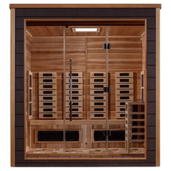 Golden Designs Visby 3 Person Hybrid (PureTech™ Full Spectrum IR or Traditional Stove) Outdoor Sauna (GDI-8223-01) - Canadian Red Cedar Interior - GDI-8223-01Golden Designs Inc.SaunasRecovAthlete