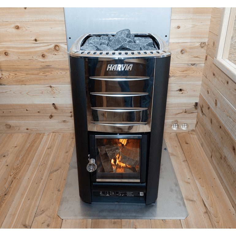Harvia M3 Wood Burning Stove Kit w/ Chimney and Floor Protection and Stones - WKM3 Kit RoofHarviaWood Burning Sauna HeaterRecovAthlete