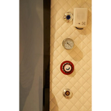 Control panel of the Macy-Pan HE5000 Hyperbaric Oxygen Therapy Chamber, featuring gauges and safety equipment.