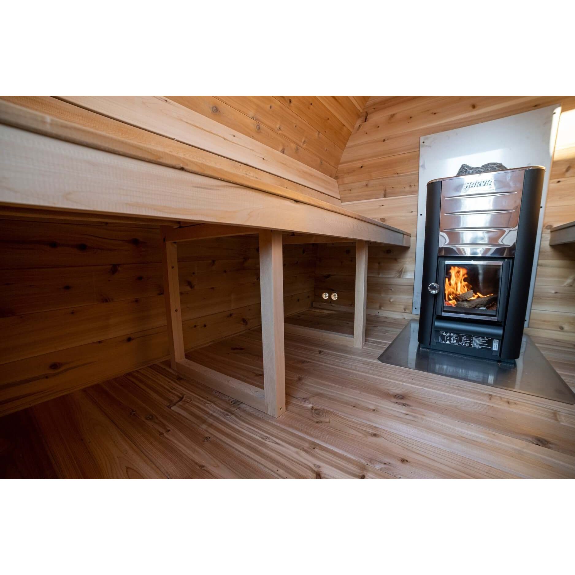 heater inside mini pod sauna 