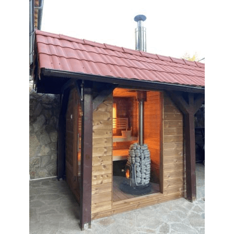 HUUM Sauna Wood Stove Chimney Kit, Thru-Ceiling