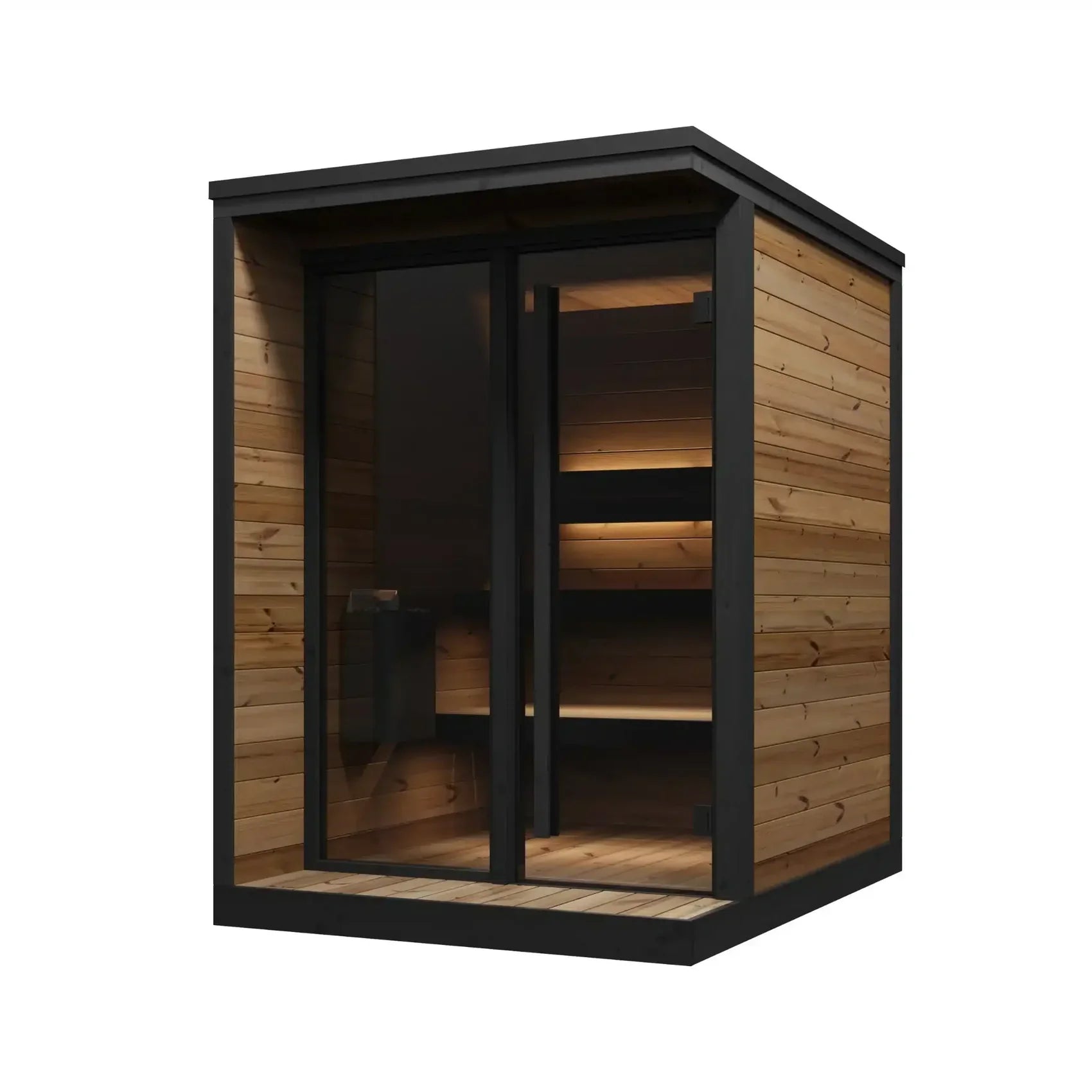 SaunaLife Model GL4 4 Person Garden Luxury Series Outdoor Sauna Kit, view 3, RecovAthlete