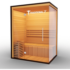 Traditional Sauna Series designed for up to 3 people with rapid heating