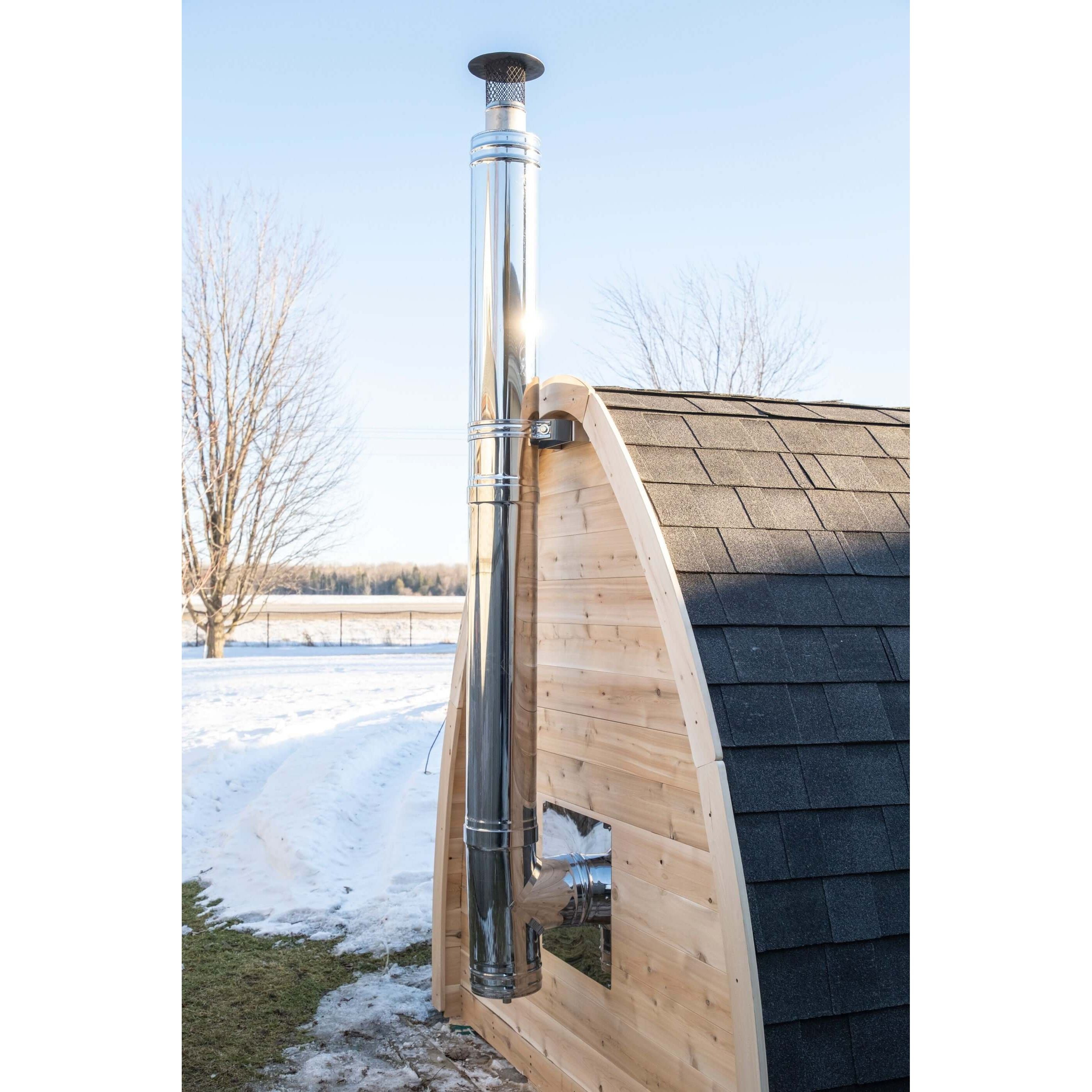 mini pod sauna chimney for wood heater