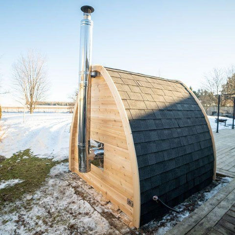 mini pod sauna side view