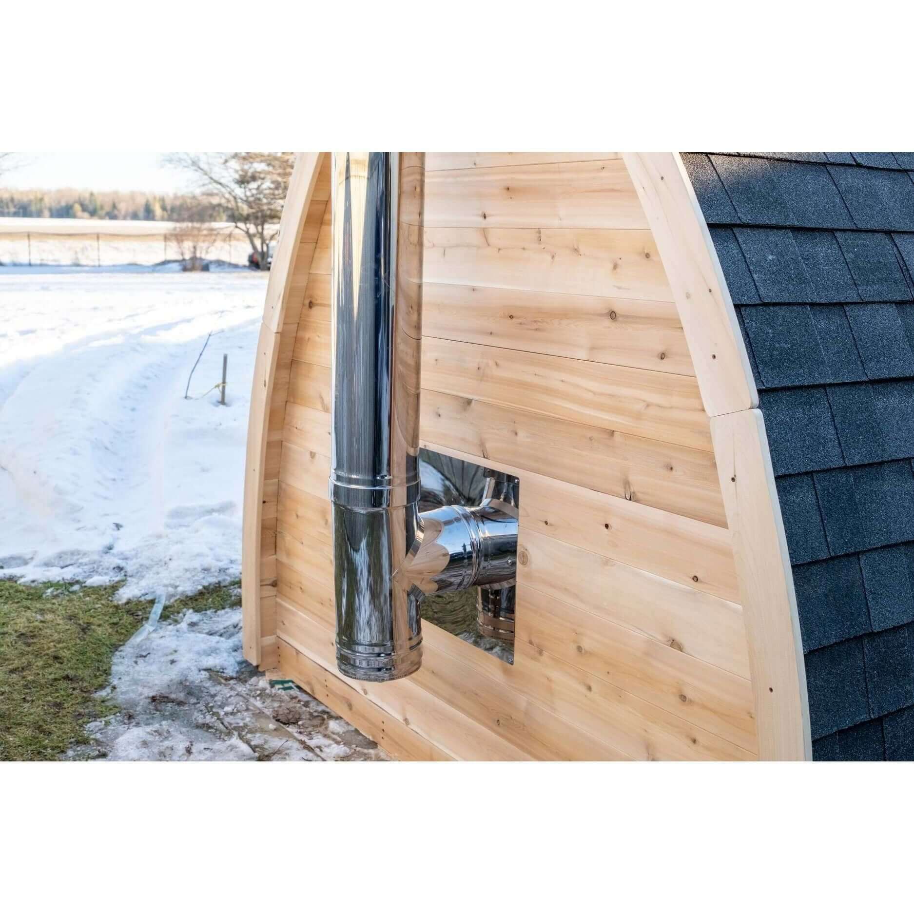 Leisurecraft MiniPOD sauna wood heater chimney