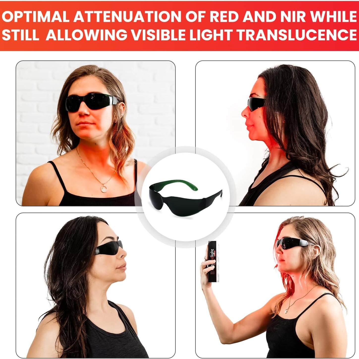 Mito Red Light | Red Light Therapy Glasses IR5 (Extra Dark)