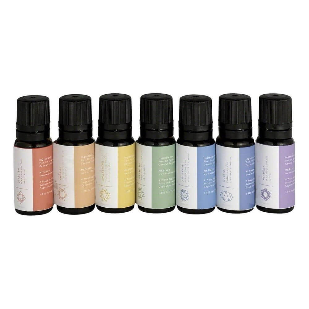 Mr. Steam Chakra Aroma Oil 7 Pack 10 mL Bottle, RecovAthlete