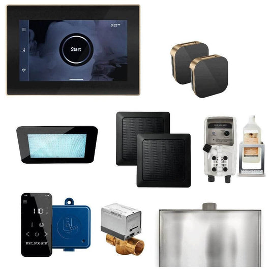 Mr. Steam XDream Max Steam Shower Control Package with iSteamX Control and Aroma Glass SteamHead, RecovAthlete