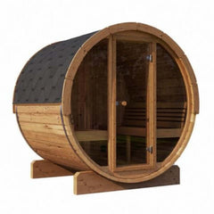 SaunaLife Model E8G Sauna Barrel Glass Front - My Sauna World