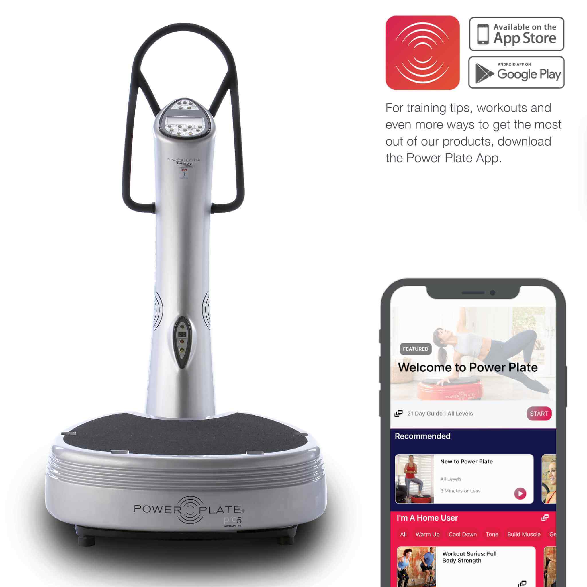 Power Plate Pro5 fitness equipment with vibration technology."