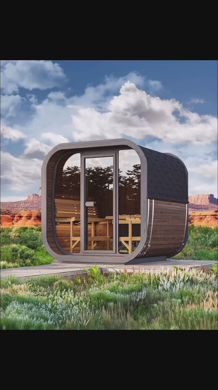 SaunaLife CL7G Cube Series Outdoor Home Sauna Kit - 4 Person Video