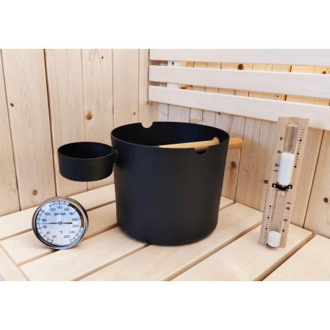 SaunaLife Bucket, Ladle, Timer and Thermometer | Sauna Accessory Package - Spa Set 2BBlackRecovAthleteSauna AccessoriesRecovAthlete