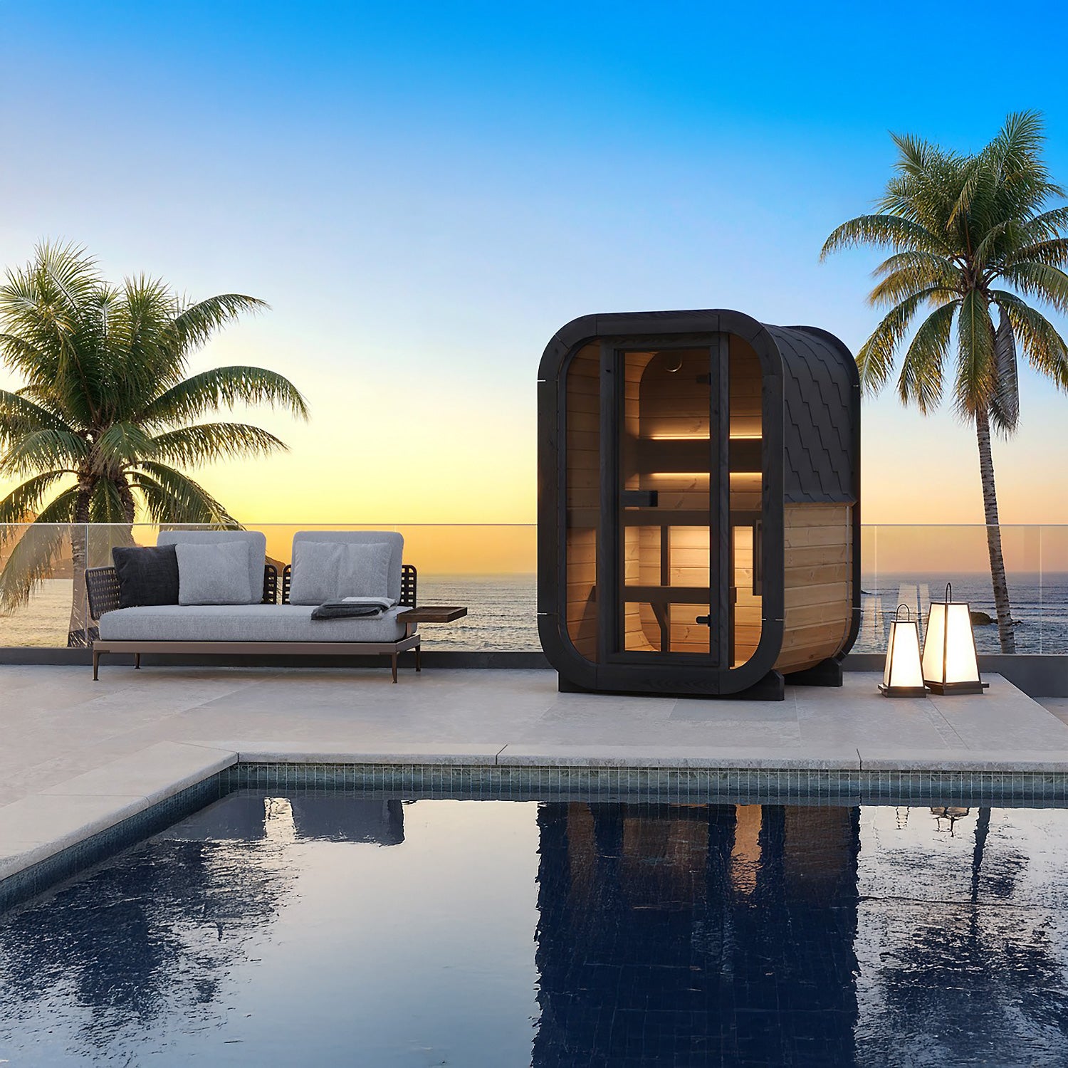 SaunaLife CL3G Cube Sauna – 2-Person Cube-Series Outdoor Home Sauna Kit, view 4, RecovAthlete