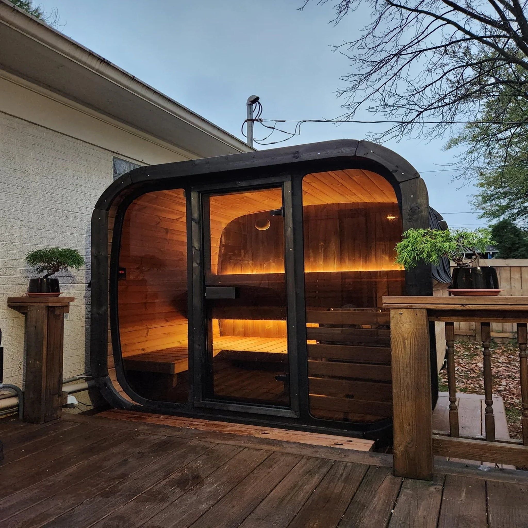 SaunaLife CL5G Cube Series Outdoor Home Sauna Kit - 4 Person
