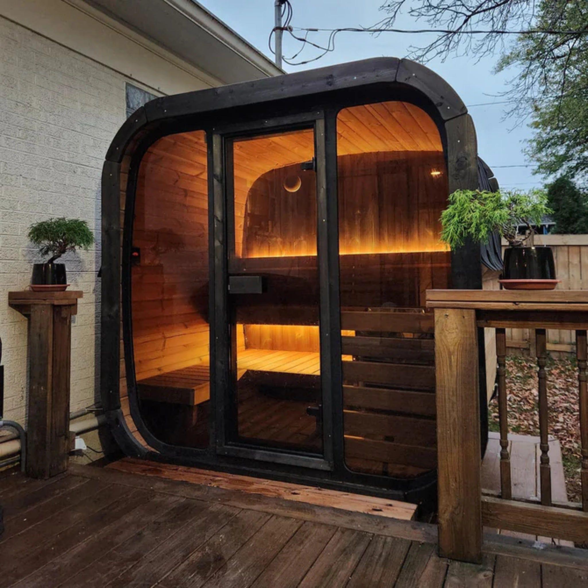 SaunaLife CL5G Cube Series Outdoor Home Sauna Kit - 4 Person