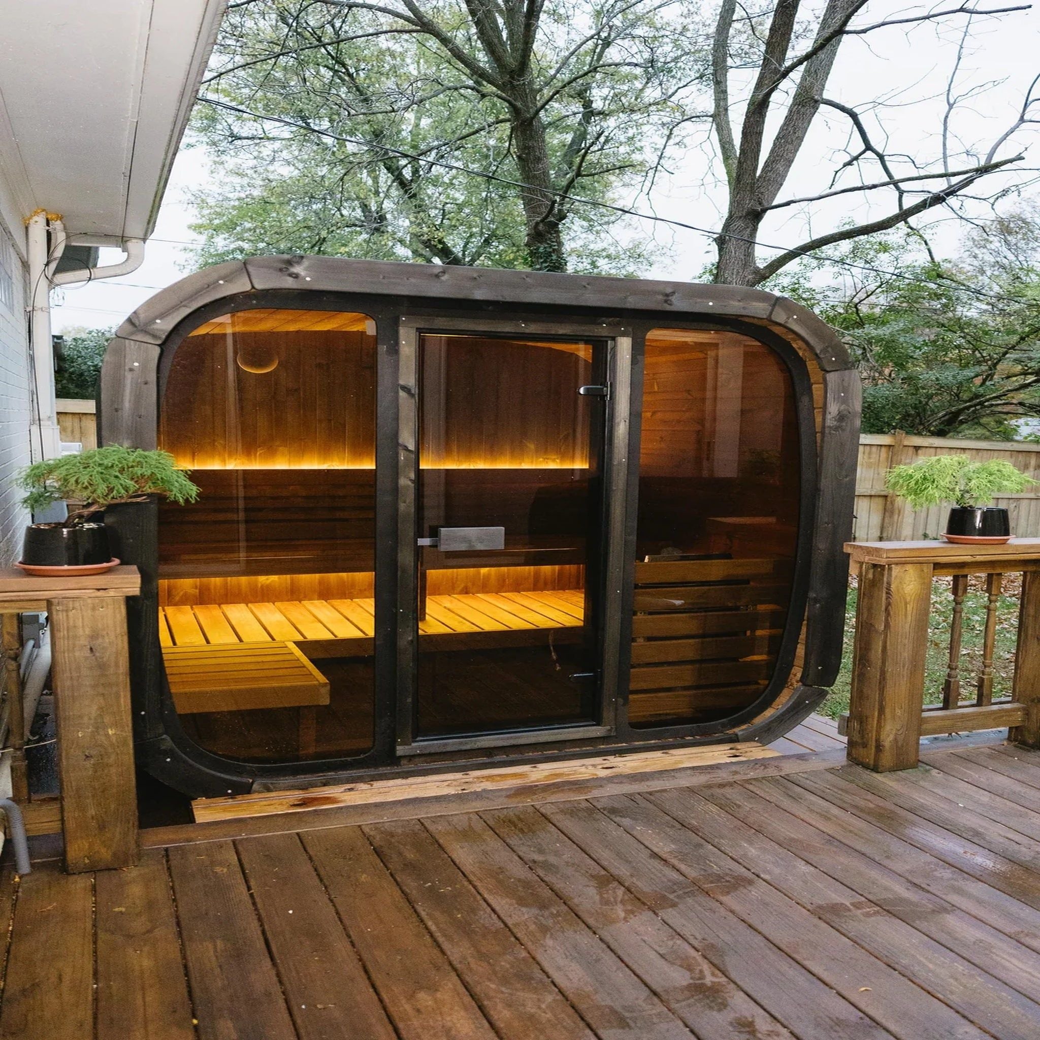 SaunaLife CL5G Cube Series Outdoor Home Sauna Kit - 4 Person