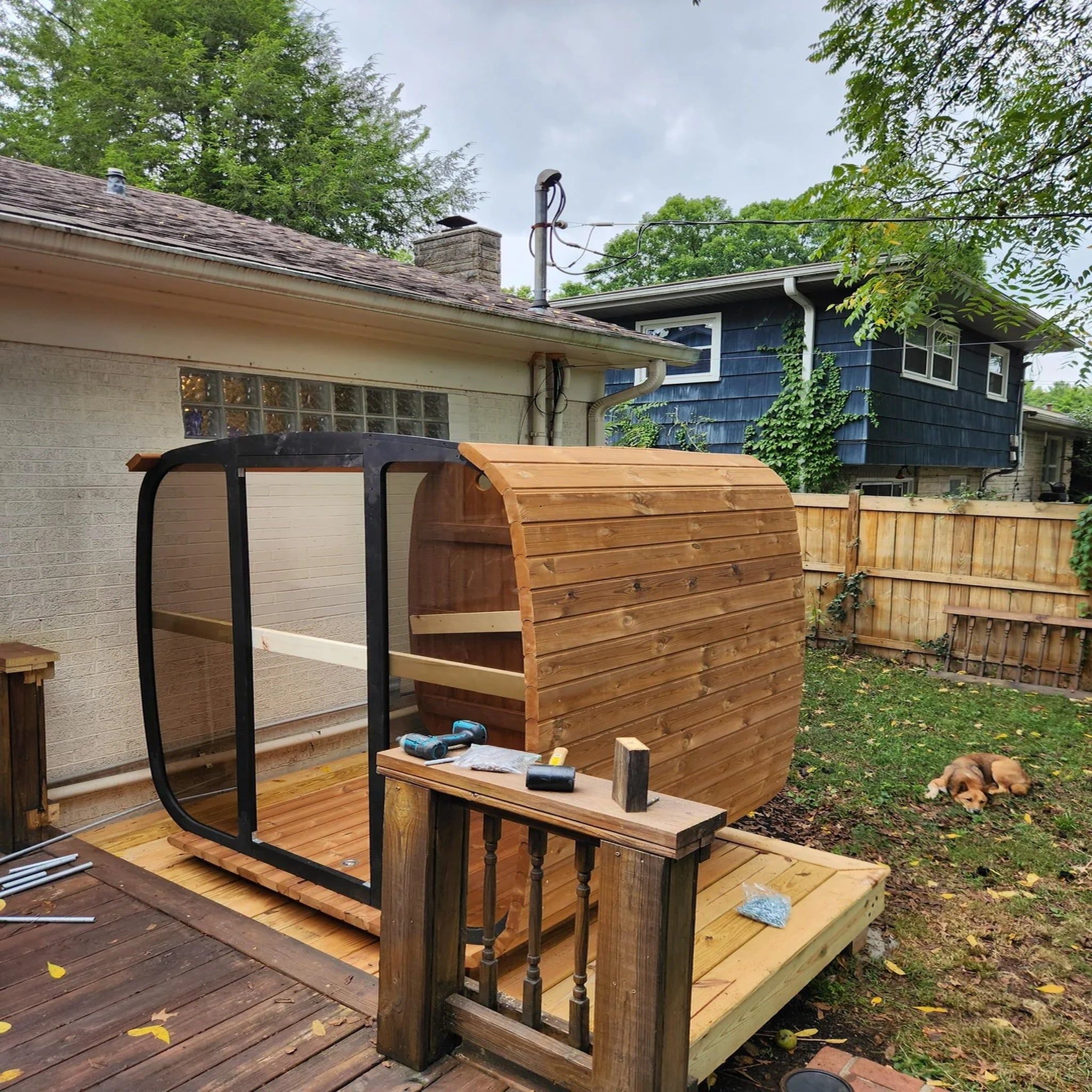 SaunaLife CL5G Cube Series Outdoor Home Sauna Kit - 4 Person
