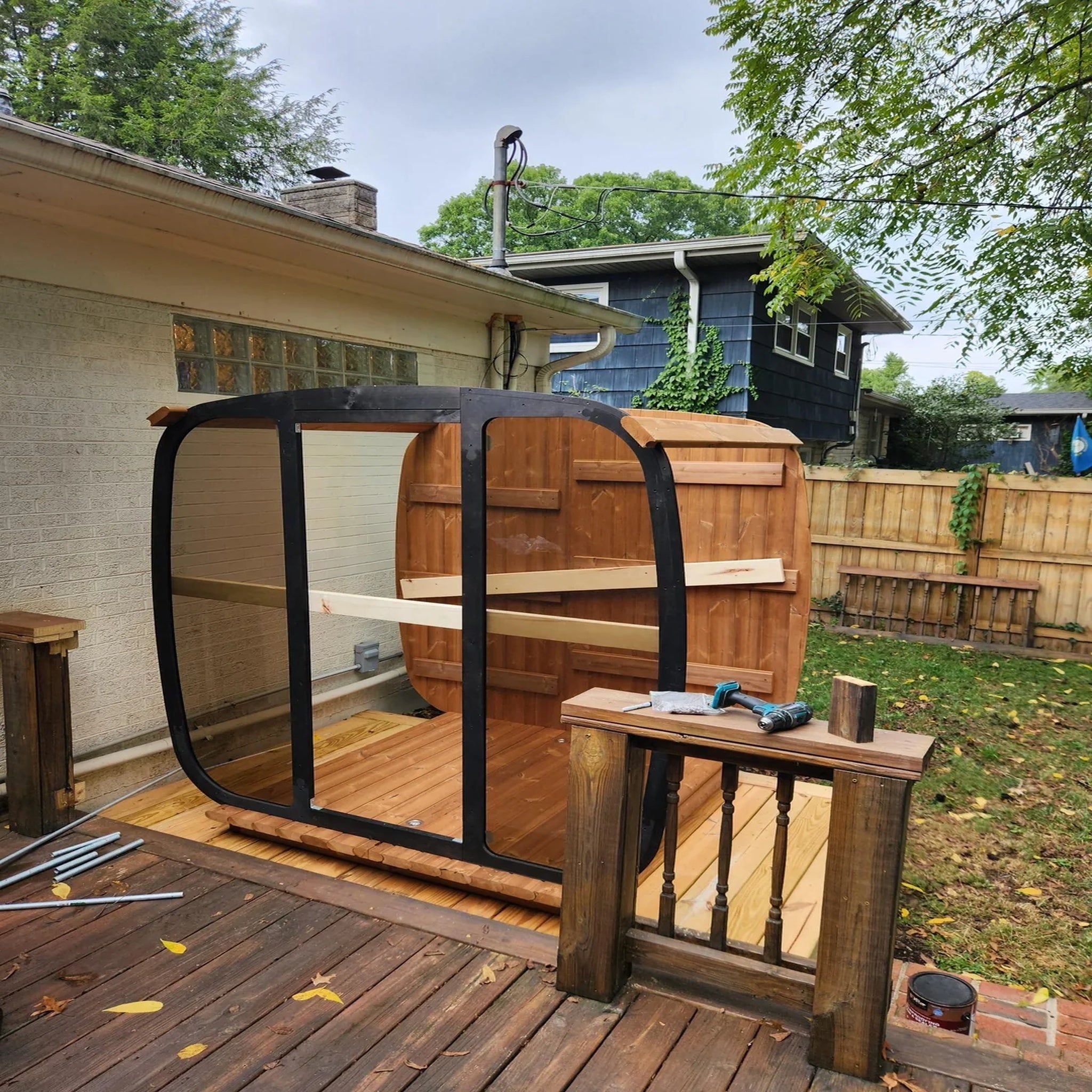 SaunaLife CL5G Cube Series Outdoor Home Sauna Kit - 4 Person