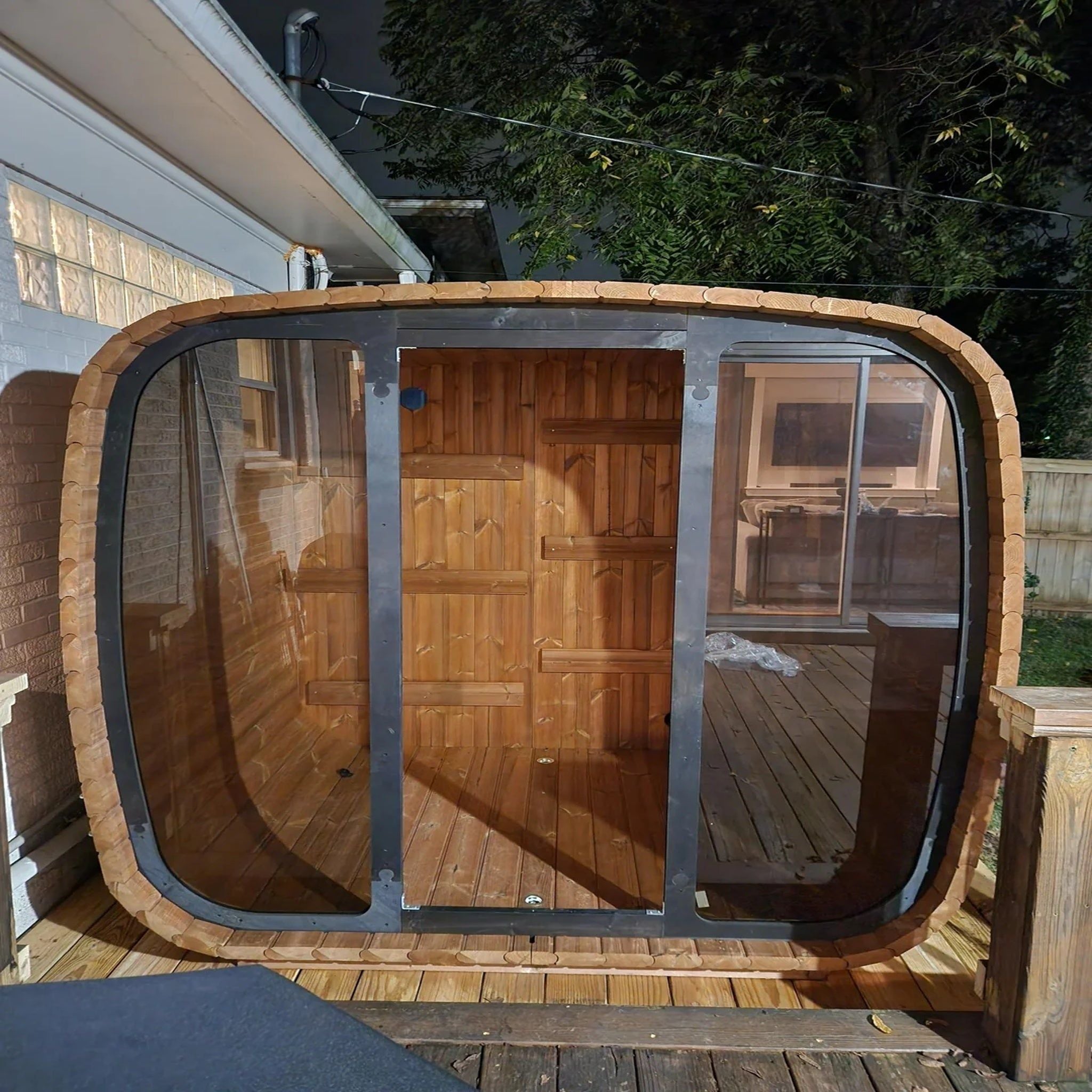 SaunaLife CL5G Cube Series Outdoor Home Sauna Kit - 4 Person
