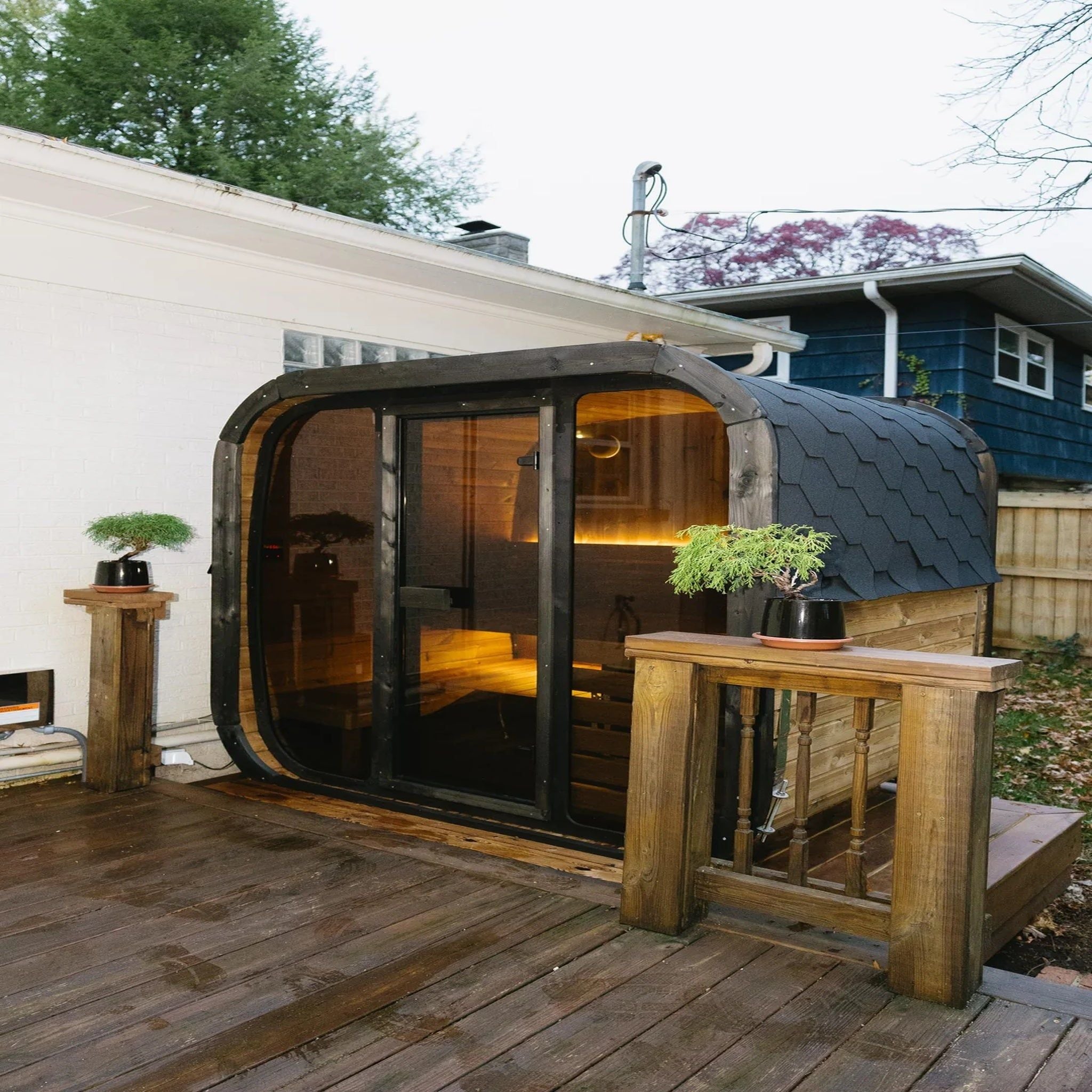 SaunaLife CL5G Cube Series Outdoor Home Sauna Kit - 4 Person