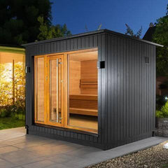 SaunaLife Model G7 6 Person Pre-Assembled Outdoor Home Sauna | Garden Series