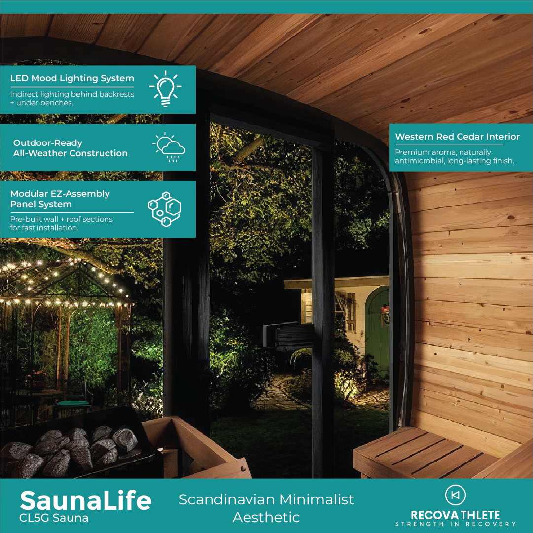 SaunaLife CL5G Sauna – 4-Person Cube-Series Outdoor Home Sauna Kit, view 5, RecovAthlete