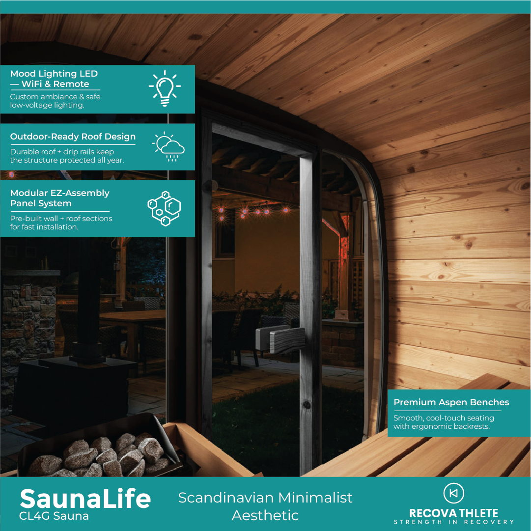 SaunaLife CL4G Sauna – 3-Person Cube-Series Outdoor Home Sauna Kit, view 5, RecovAthlete