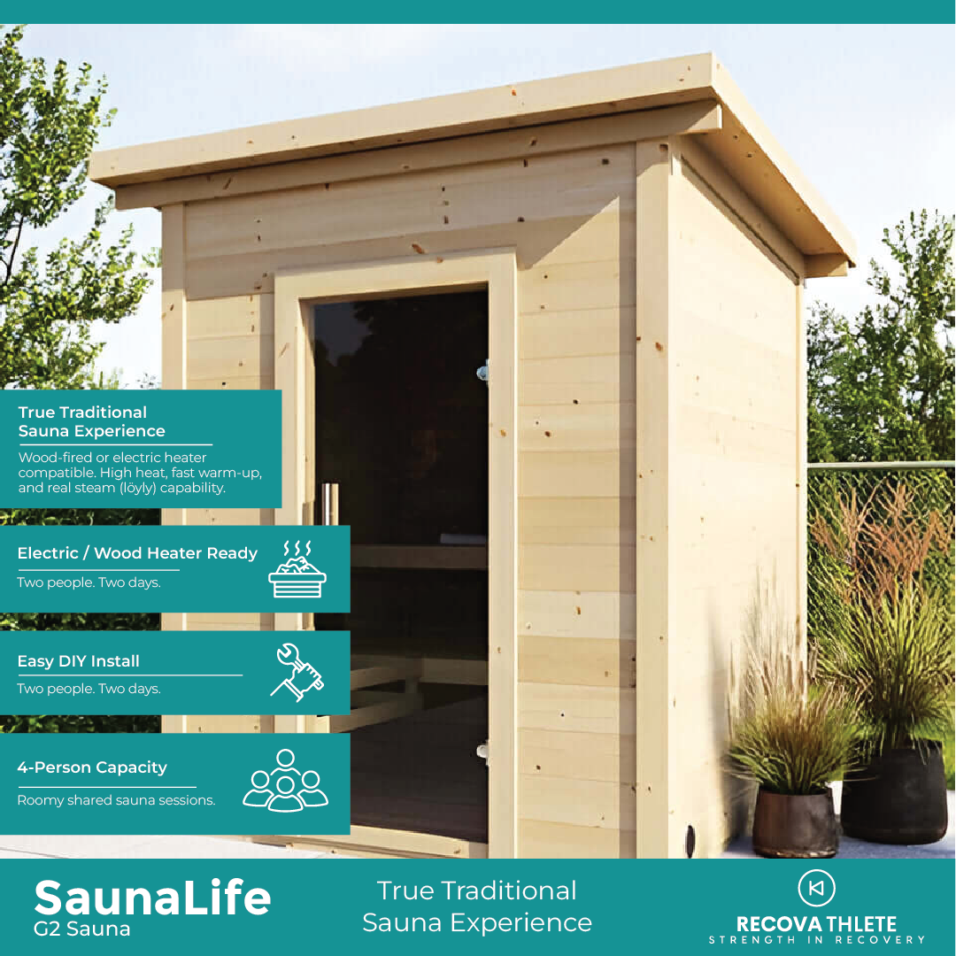 SaunaLife G2 Sauna – 4-Person Outdoor DIY Sauna Kit | Garden-Series, view 6, RecovAthlete