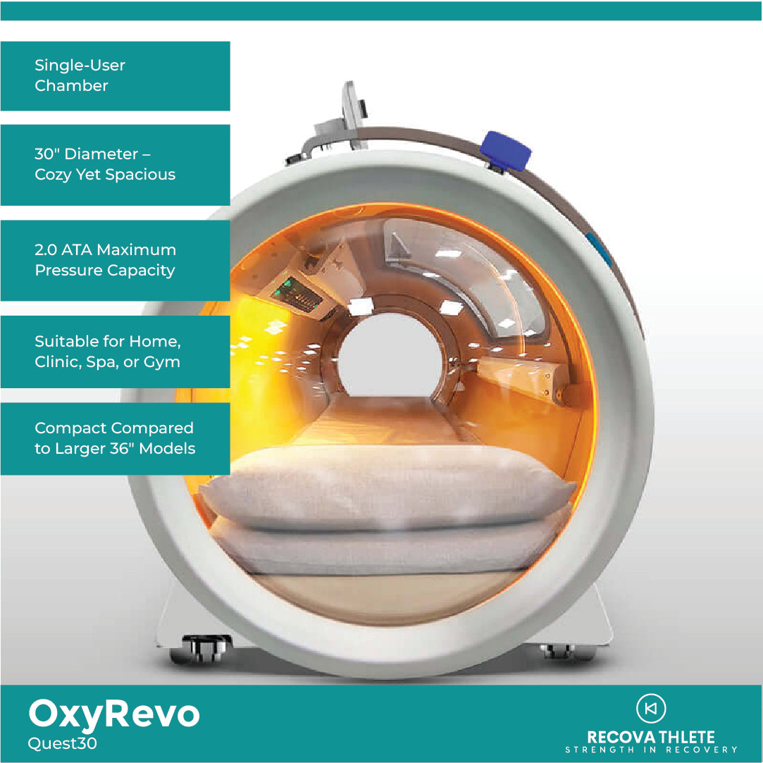Oxyrevo Quest30 1.5 - 2.0 ATA Hard Hyperbaric Chamber, view 6, RecovAthlete
