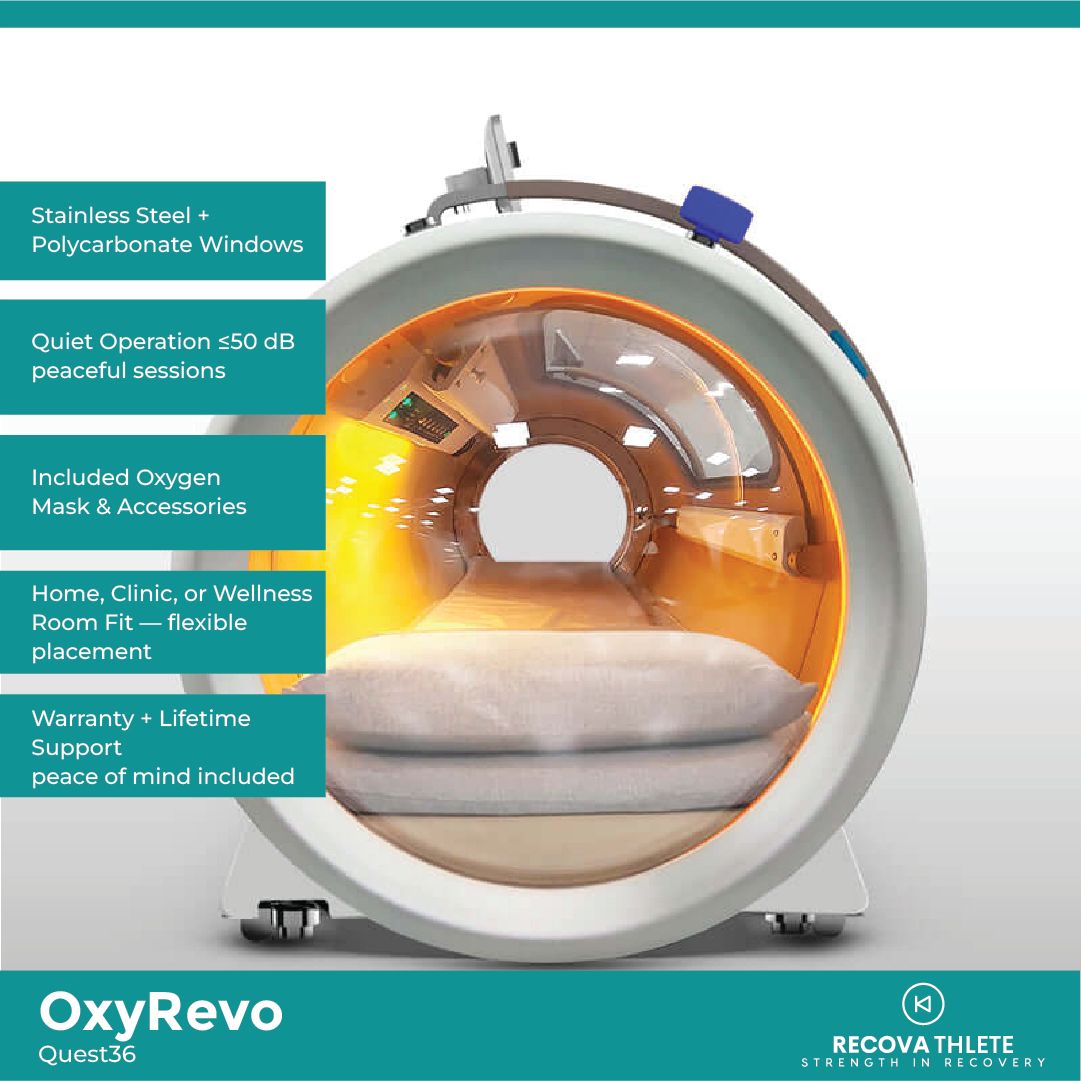 OxyRevo Quest36 1.5 to 2.0 ATA Hard Hyperbaric Chamber, view 5, RecovAthlete
