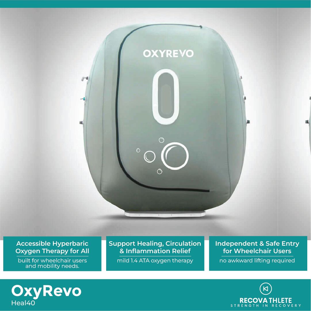 OxyRevo Heal40 Portable Wheelchair Hyperbaric Chamber, view 3, RecovAthlete