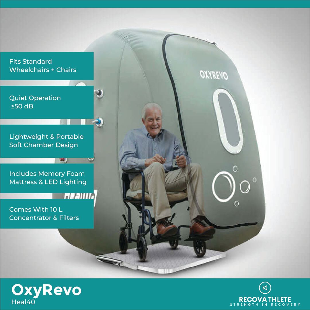 OxyRevo Heal40 Portable Wheelchair Hyperbaric Chamber, view 5, RecovAthlete