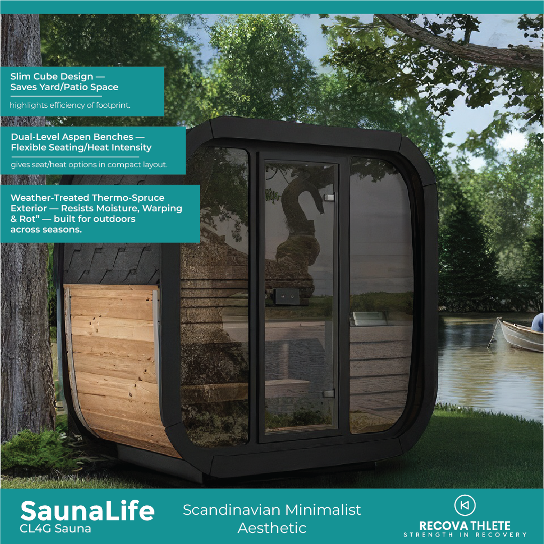 SaunaLife CL4G Sauna – 3-Person Cube-Series Outdoor Home Sauna Kit, view 3, RecovAthlete