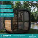 SaunaLife CL4G Sauna – 3-Person Cube-Series Outdoor Home Sauna Kit