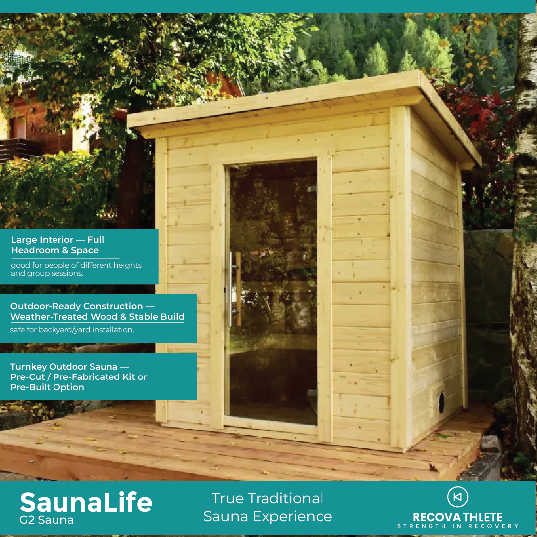 SaunaLife G2 Sauna – 4-Person Outdoor DIY Sauna Kit | Garden-Series, view 4, RecovAthlete